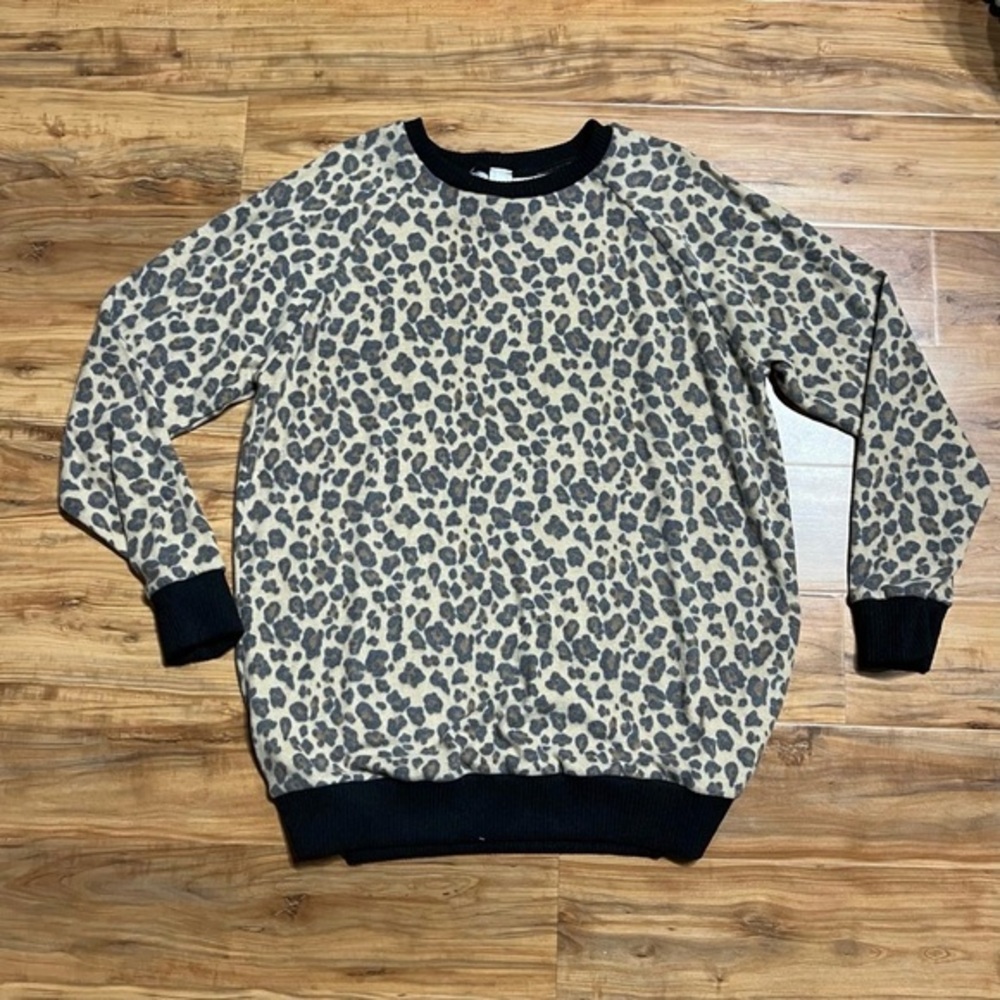 Grateful Hearts Boutique Leopard Print Pullover Sweater Size 3XL Soft Warm Black
